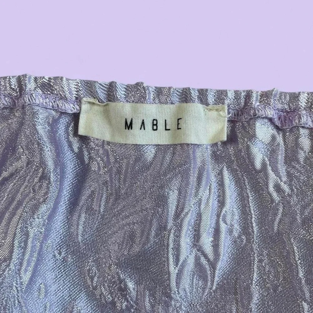 Mable Purple Metallic Lace Up Cami Crop Top Fairycore Y2K Women's Small Party - Picture 7 of 8